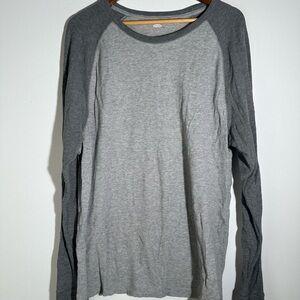 Gray Long Sleeve Men's Henley Shirt